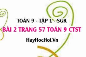 Bài 2 trang 57 Toán 9 tập 1 Chân trời sáng tạo